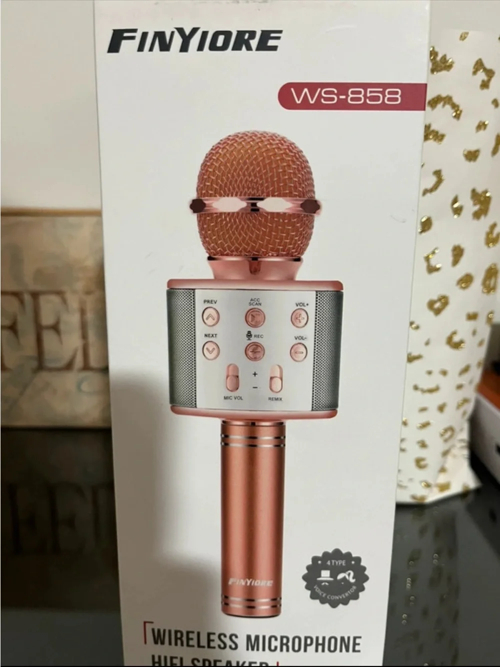 WS-858 black Wireless Karaoke Microphone